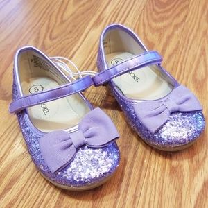 Glitter purple Mary Janes